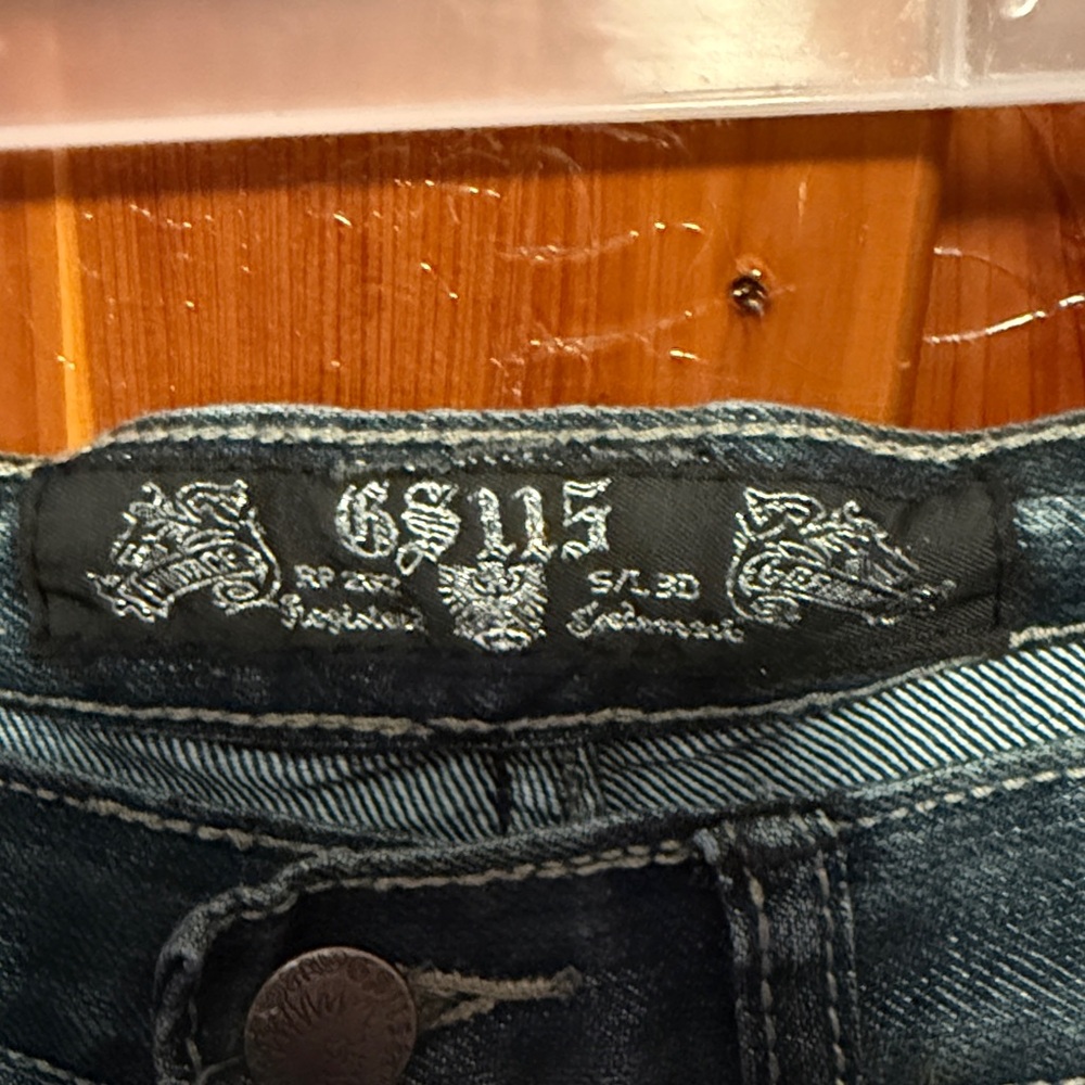 Dark Denim Jeans Waist 15” Inner Length is 29” - Picture 5 of 12